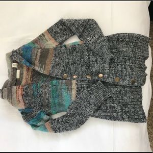 Multi color/grey heather long cardigan
